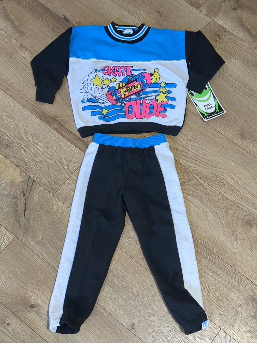 Vintage Bull Frog 2 Piece's Outfit Toddler Size 4T Made In USA NWT